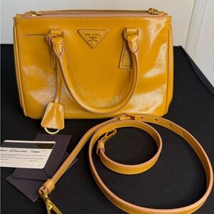 Prada Yellow Leather Handbag